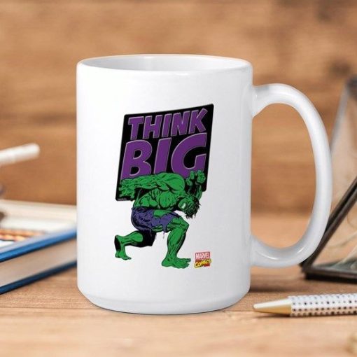 Marvel Comics Hulk Think Big Premium Sublime Ceramic Coffee Mug White