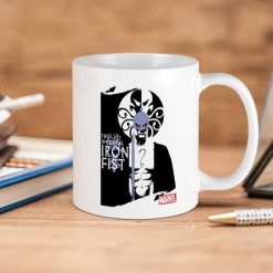 Marvel Comics Iron Fist White Blue The Immortal Premium Sublime Ceramic Coffee Mug White