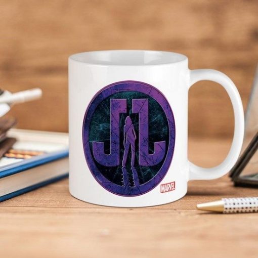 Marvel Comics Jessica Jones Grunge Icon Premium Sublime Ceramic Coffee Mug White