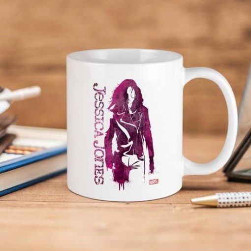 Marvel Comics Jessica Jones Silhouette Premium Sublime Ceramic Coffee Mug White