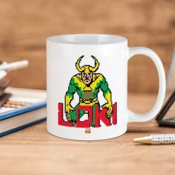 Marvel Comics Loki Pixel Avengers Assemble Premium Sublime Ceramic Coffee Mug White