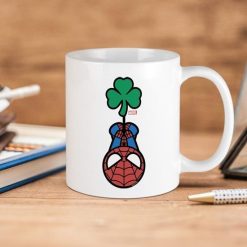 Marvel Comics Spider Man Irish Saint Patrick’s Day Premium Sublime Ceramic Coffee Mug White