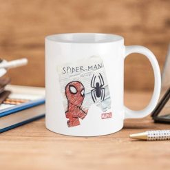 Marvel Comics Spider Man Paper Premium Sublime Ceramic Coffee Mug White