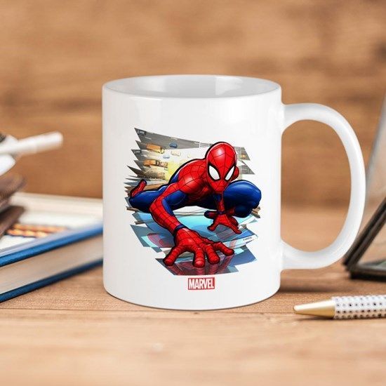 Marvel Comics Spider Man Wall Premium Sublime Ceramic Coffee Mug White