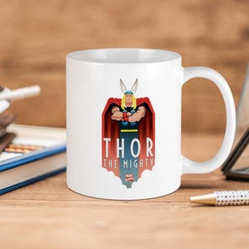 Marvel Comics Thor The Mighty Deco Premium Sublime Ceramic Coffee Mug White