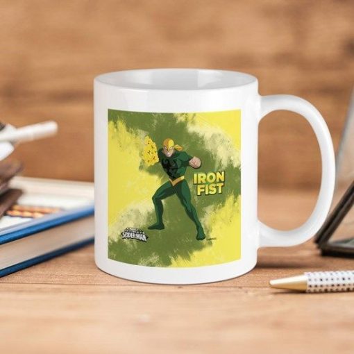 Marvel Comics Ultimate Spider Man Iron Fist Premium Sublime Ceramic Coffee Mug White