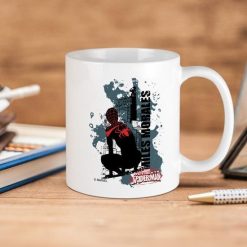 Marvel Comics Ultimate Spider Man Miles Morales Silho Premium Sublime Ceramic Coffee Mug White