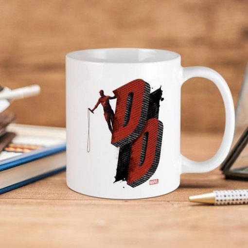 Marvel Daredevil Brick Wall Initials Premium Sublime Ceramic Coffee Mug White