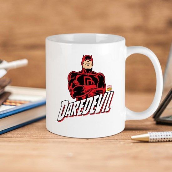 Marvel Daredevil Comic With Arms Crossed Premium Sublime Ceramic Coffee Mug White