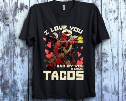 Marvel Deadpool Cupid Love For Tacos Graphic Unisex Gift T-Shirt