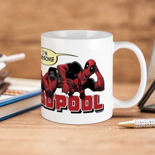 Marvel Deadpool I Am Awesome Premium Sublime Ceramic Coffee Mug White