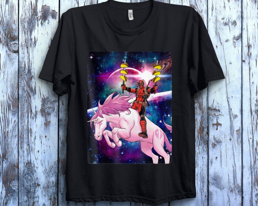 Marvel Deadpool Space Unicorn Tacos Graphic Unisex Gift T-Shirt