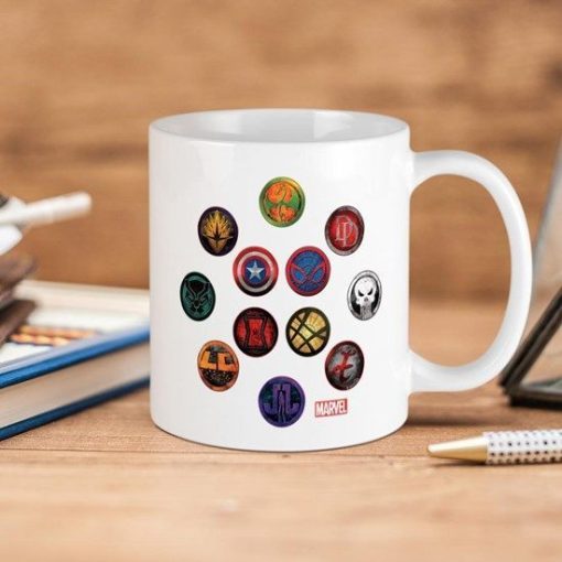 Marvel Grunge Icons Premium Sublime Ceramic Coffee Mug White