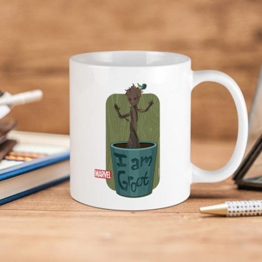 Marvel Guardians Baby Groot I Am Groot Premium Sublime Ceramic Coffee Mug White