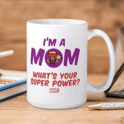 Marvel I Am Mom What’s Your Super Power Premium Sublime Ceramic Coffee Mug White