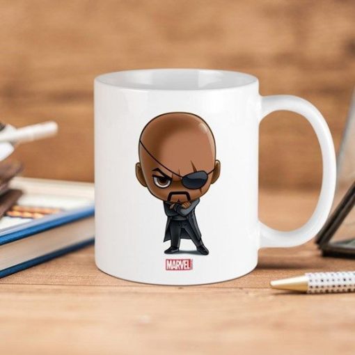 Marvel Nick Fury Stylized Premium Sublime Ceramic Coffee Mug White