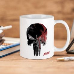 Marvel Punisher Skull Bloody Premium Sublime Ceramic Coffee Mug White