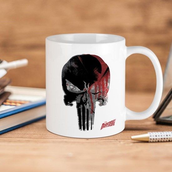 Marvel Punisher Skull Bloody Premium Sublime Ceramic Coffee Mug White