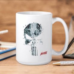 Marvel Punisher Skull Glass Premium Sublime Ceramic Coffee Mug White