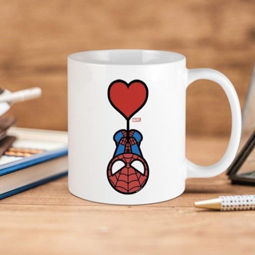 Marvel Spider Man Heart Premium Sublime Ceramic Coffee Mug White