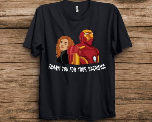 Marvel Thank You For Your Sacrifice Black Widow Iron Man Unisex T-Shirt