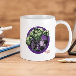 Marvel The Hulk Badge Premium Sublime Ceramic Coffee Mug White