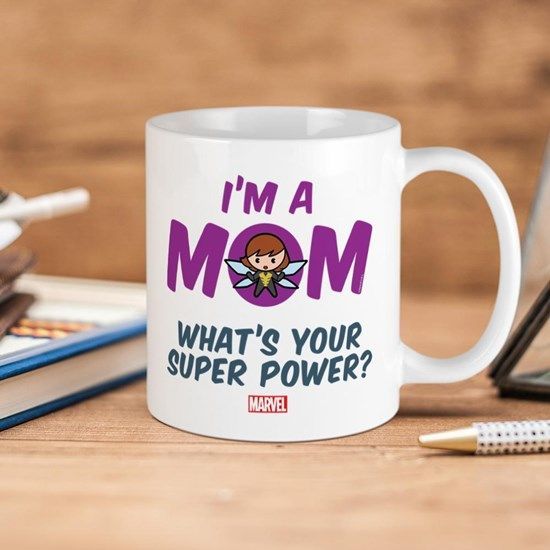 Marvel The Wasp I Am Mom What’s Your Superpower Premium Sublime Ceramic Coffee Mug White