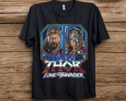 Marvel Thor Love and Thunder Thor And Jane Split T-Shirt