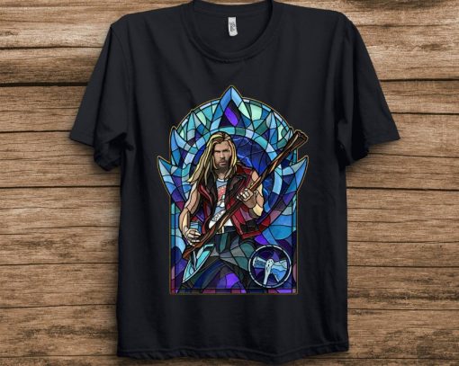 Marvel Thor Love and Thunder Thor Stained Glass Rocker Unisex T-Shirt