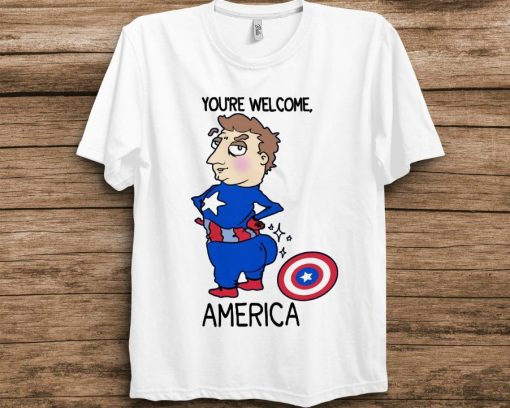 Marvel Youre Welcome America Funny Captain America Ass Unisex T-Shirt