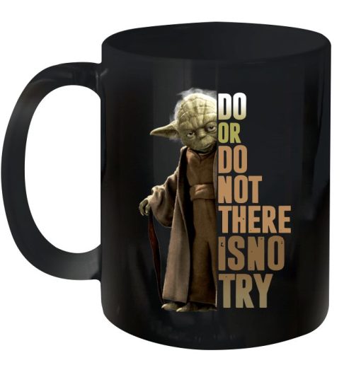 Master Yoda Do Or Do Not There Is No Try Premium Sublime Ceramic Coffee Mug Black