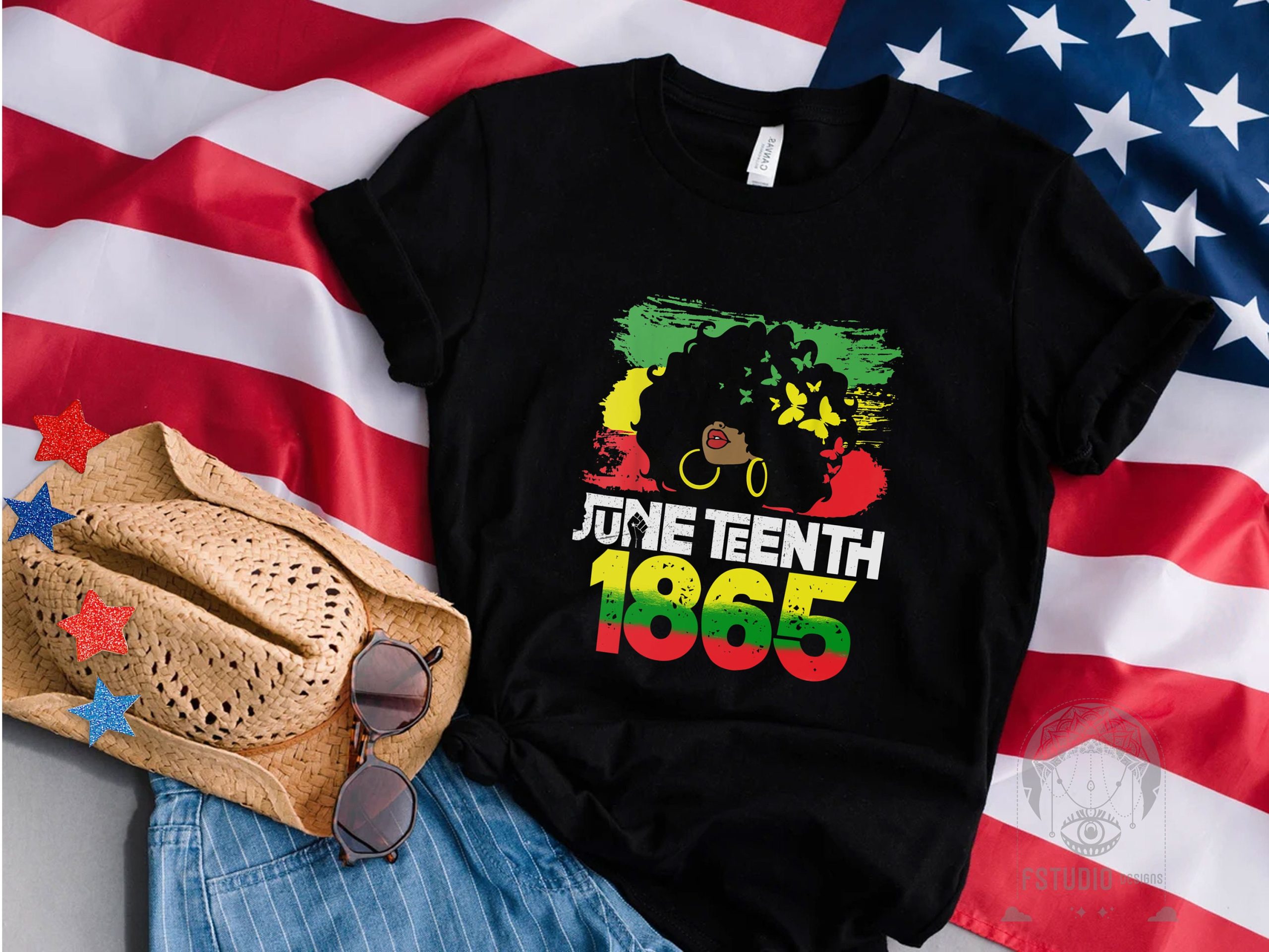 Melanin Girl Juneteenth 1865 Black History Independence Day Unisex T-Shirt