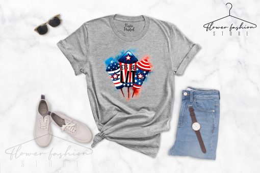 Men’s 4th Of July Fourth Of July Party Fireworks Celebration American Flag Unisex T-Shirt