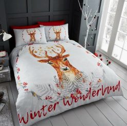 Merry Christmas Deer Winter Wonderland Cotton Bedding Sets