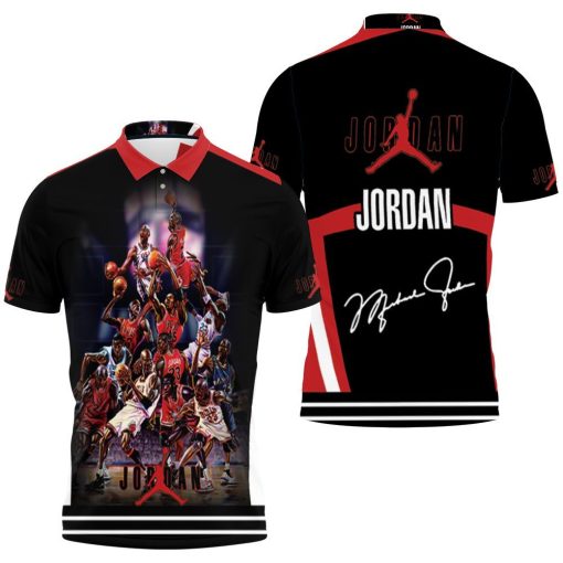 Michael Jordan Chicago Bulls Signed Polo Shirt All Over Print Shirt 3d T-shirt