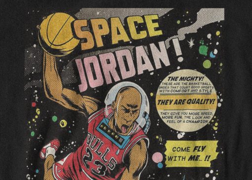 Michael Jordan Comic Chicago Bulls Inspired Graphic Style In Black Unisex T-Shirt