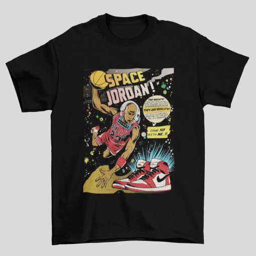 Michael Jordan Comic Chicago Bulls Inspired Graphic Style In Black Unisex T-Shirt