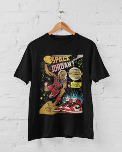 Michael Jordan Comic Chicago Bulls Inspired Graphic Style In Black Unisex T-Shirt