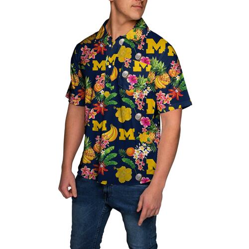 Michigan Wolverines Ncaa Fruit Flair Mens Short Sleeve Polo Shirt 3d All Over Print Shirt3892 All Over Print Shirt 3d T-shirt