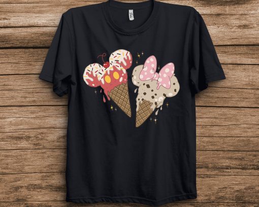 Mickey & Minnie Ice Cream Cones Disney Unisex T-Shirt