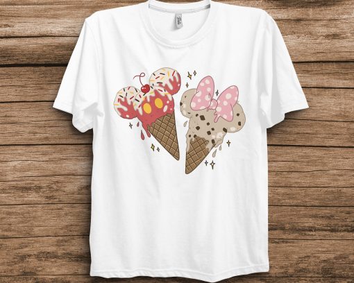 Mickey & Minnie Ice Cream Cones Disney Unisex T-Shirt