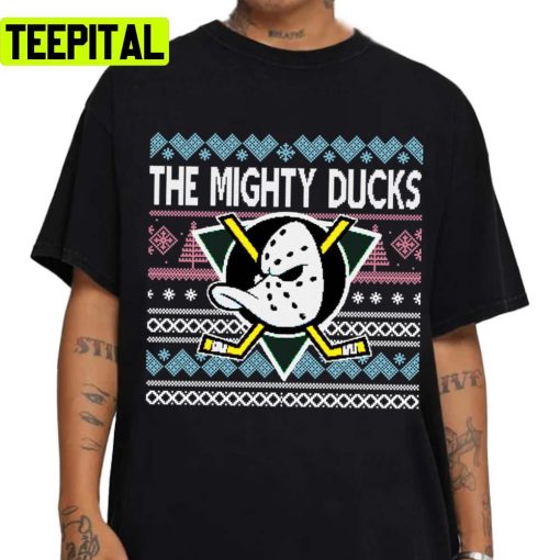 Mightys Sport Christmas Logo Art Ducks Ice Hockey Unisex T-Shirt