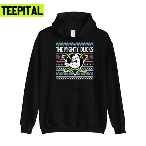 Mightys Sport Christmas Logo Art Ducks Ice Hockey Unisex T-Shirt