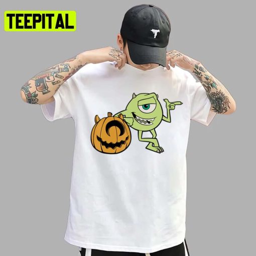 Mike Wazowski And Pumpkin Monsters Inc Cartoon Pixar Unisex T-Shirt