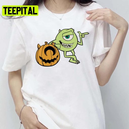 Mike Wazowski And Pumpkin Monsters Inc Cartoon Pixar Unisex T-Shirt