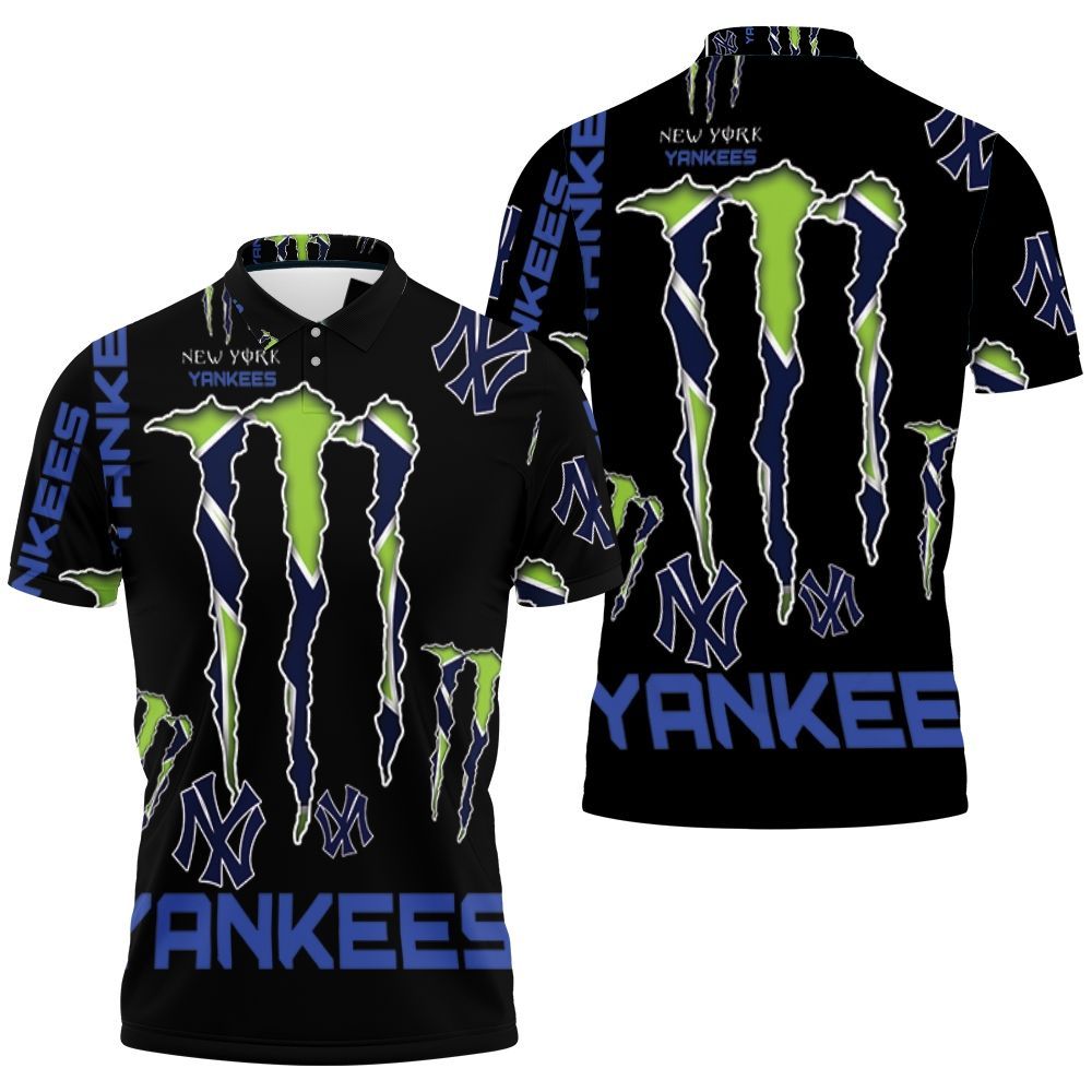 Monster Energy Logo For Lovers New York Yankees Polo Shirt All
