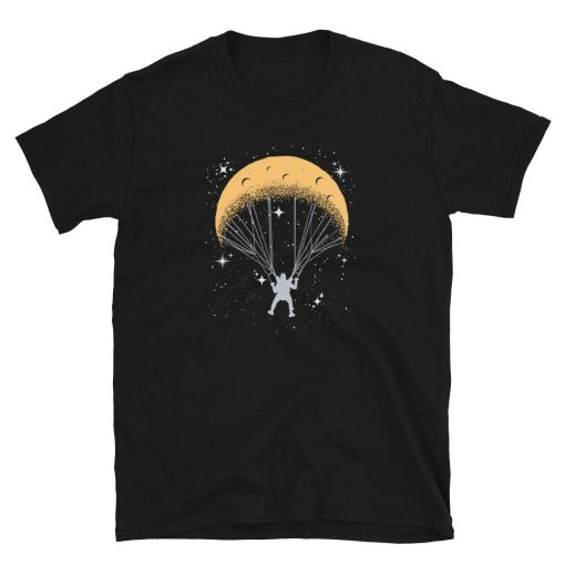 Moon and Space Paraglider Unisex T-Shirt