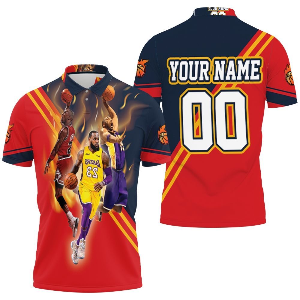 Nba Legends Michael Jordan Kobe Bryant Lebron James Signed Personalized Polo Shirt All Over Print Shirt 3d T-shirt