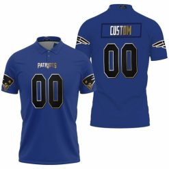 New England Patriots Personalized Custom 2019 Fathers Day Royal Black Golden Jersey Inspired Style Polo Shirt Model A32163