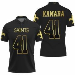 New Orleans Saints 41 Alvin Kamara Black Golden Edition Jersey Inspired Style Polo Shirt Model A25416 All Over Print Shirt 3d T-shirt